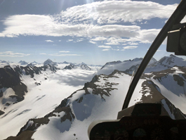Flying over glacier