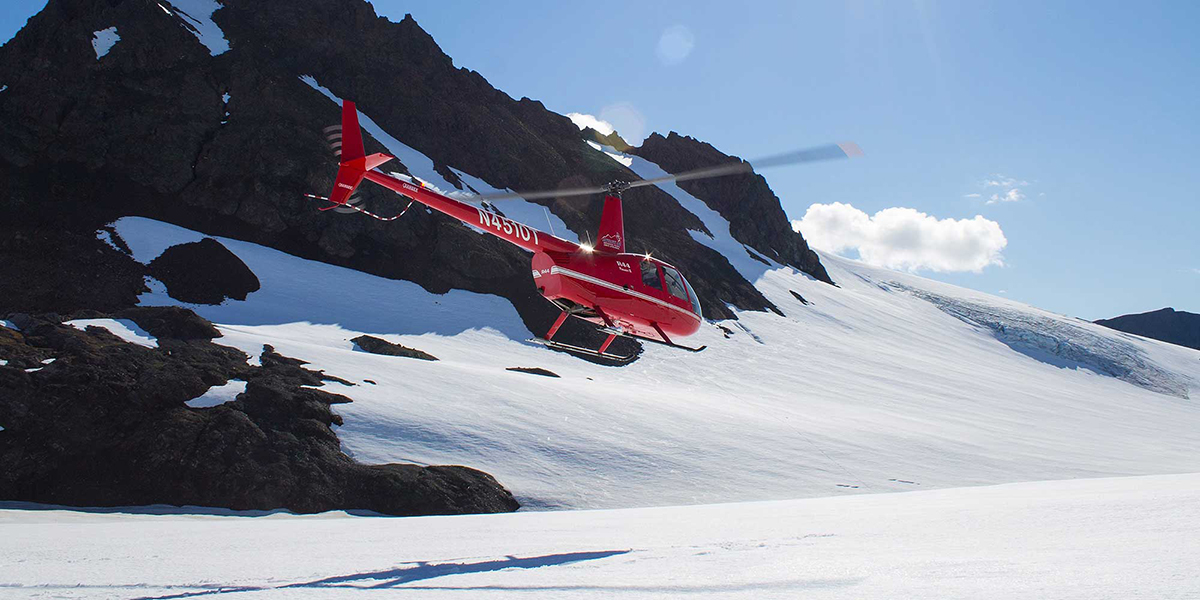 Glacier and Helicopter